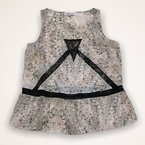 BCBGENERATION V-Neck Ruffled Hem Sleeveless Blosue - Picture 1 of 8